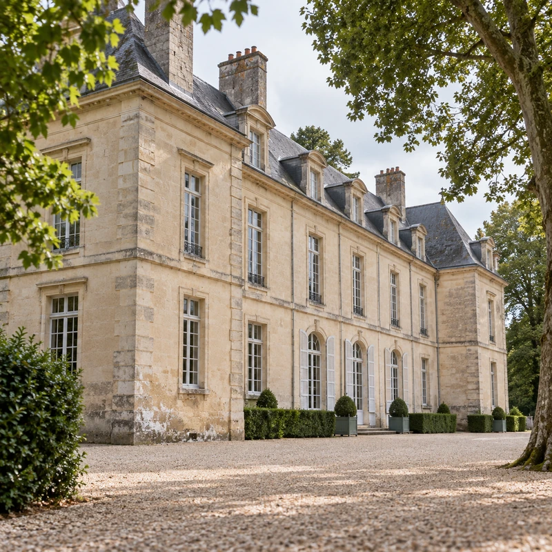 Château en pierre de taille aux murs épais, bâtiment historique exposé à l'humidité capillaire