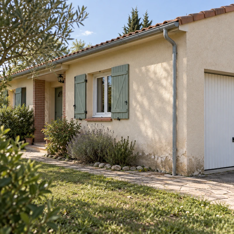 Maison individuelle touchée par l'humidité structurelle : remontées capillaires, cave humide et peintures qui cloquent